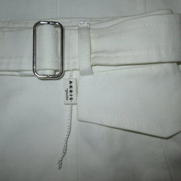 A-K-R-I-S white cotton linen pencil skirt - Picture 6 of 8